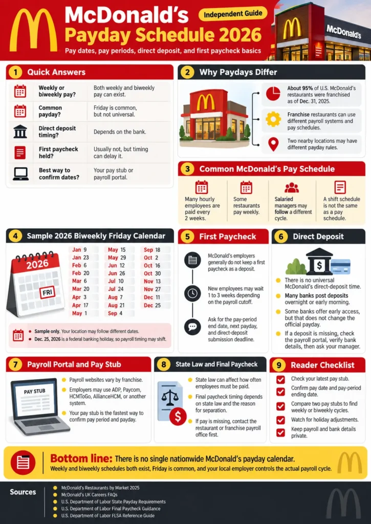 mcdonald's payday schedule 2026